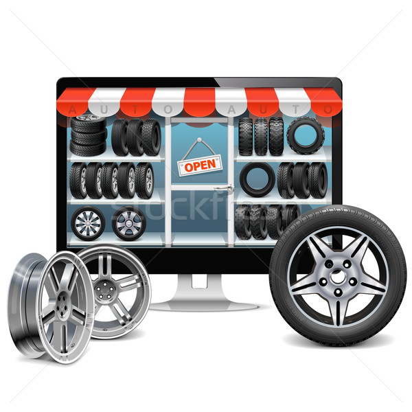 Vector Tire Shop Concept Stock photo © dashadima