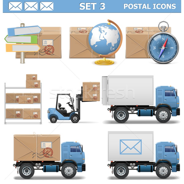 Vector Postal Icons Set 3 Stock photo © dashadima