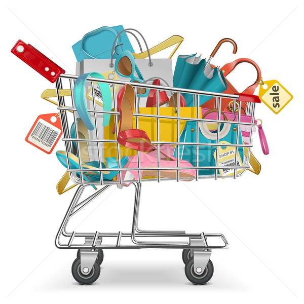 Stock photo: Vector Trolley with Purchase