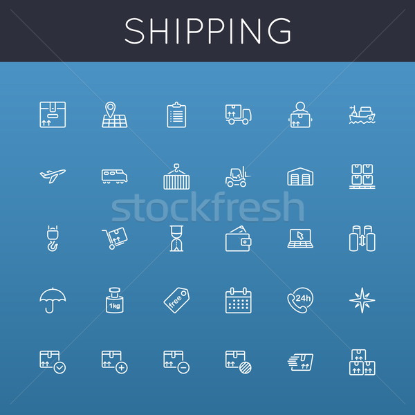 Vector Shipping Line Icons Stock photo © dashadima