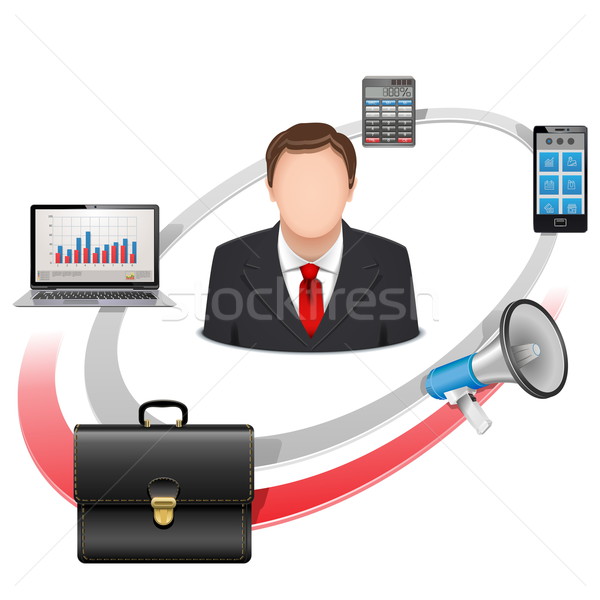 Vetor gerente isolado branco empresário caderno Foto stock © dashadima