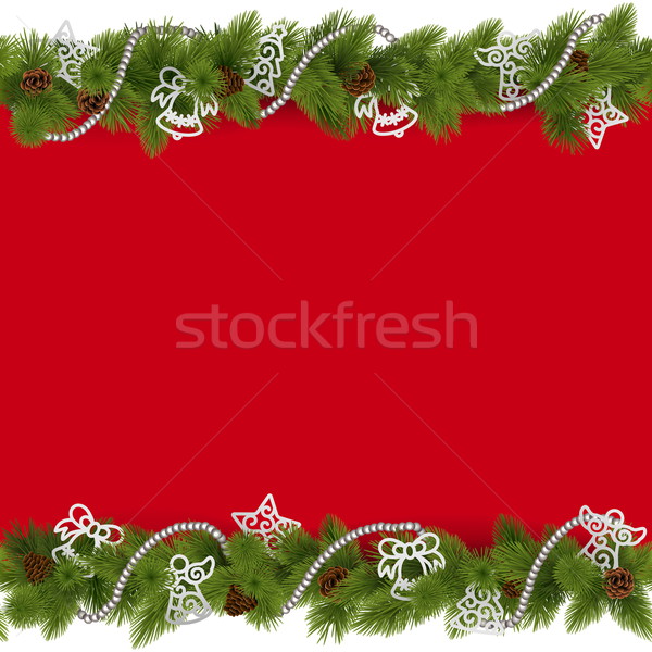 Vector christmas grens kralen geïsoleerd witte Stockfoto © dashadima