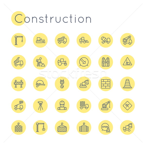 Vector Round Construction Icons Stock photo © dashadima