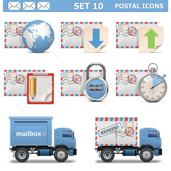 Vector Postal Icons Set 10 Stock photo © dashadima