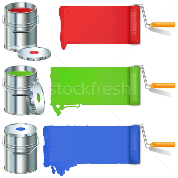 Vector Roller Brush and Paint Stock photo © dashadima