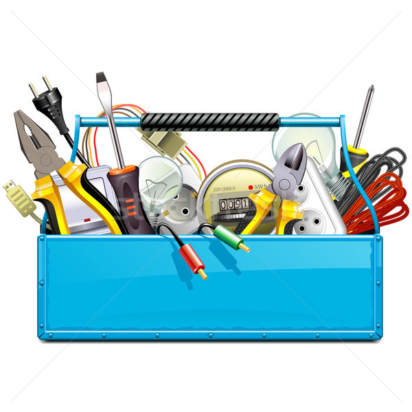 Vector Blue Toolbox with Electric Tools  Stock photo © dashadima