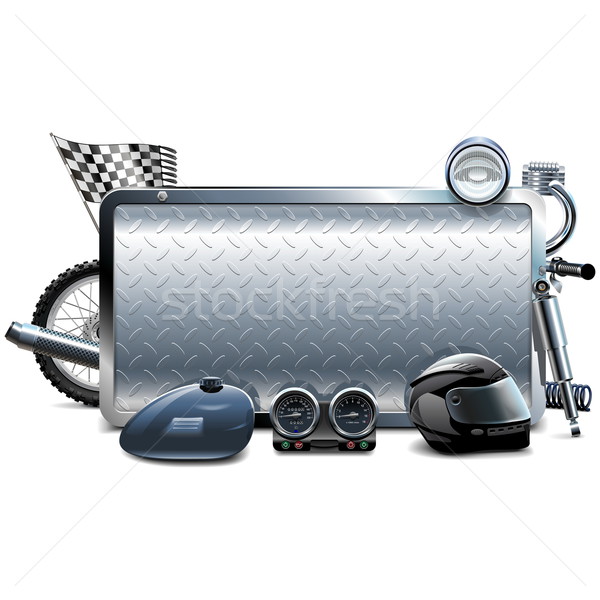 Foto stock: Vetor · motocicleta · quadro · isolado · branco · construção