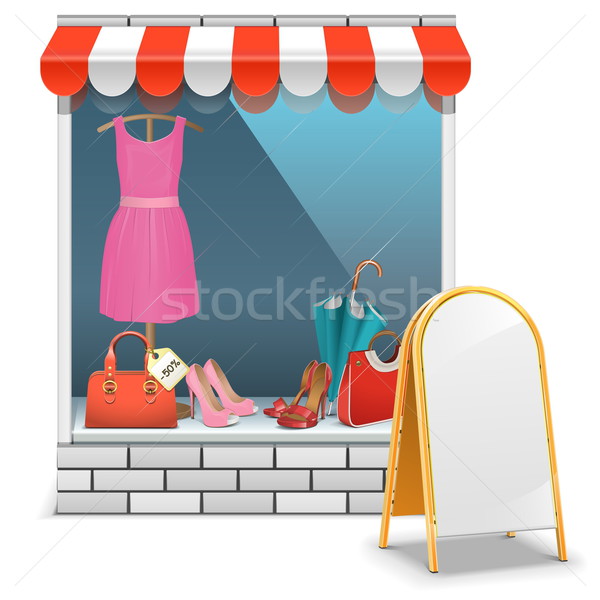 Vektor Boutique Billboard isoliert weiß Business Stock foto © dashadima