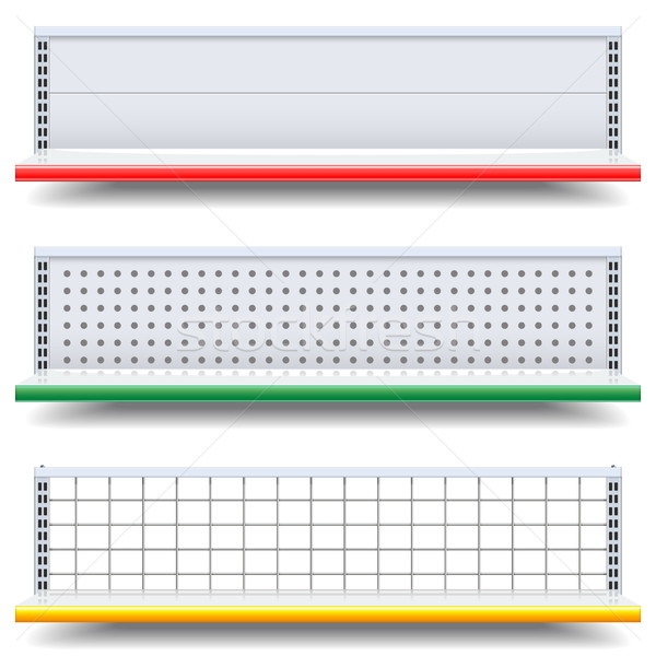 Wektora pusty supermarket półki odizolowany biały Zdjęcia stock © dashadima