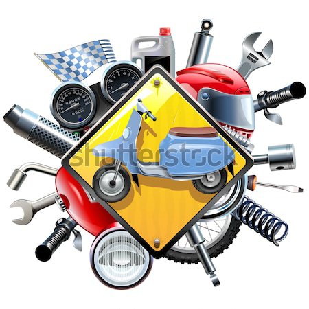 Stock photo: Vector Cable Reel with Power Tools