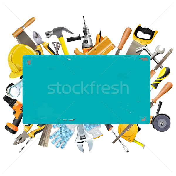 Vector Rusty Frame with Instruments Stock photo © dashadima