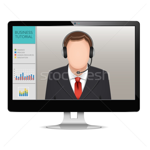 Vector computer webinar geïsoleerd witte business Stockfoto © dashadima