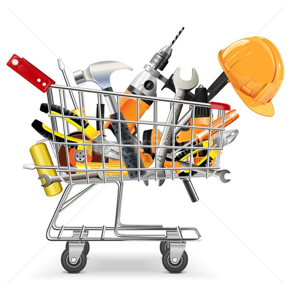 Vector Trolley with Tools Stock photo © dashadima