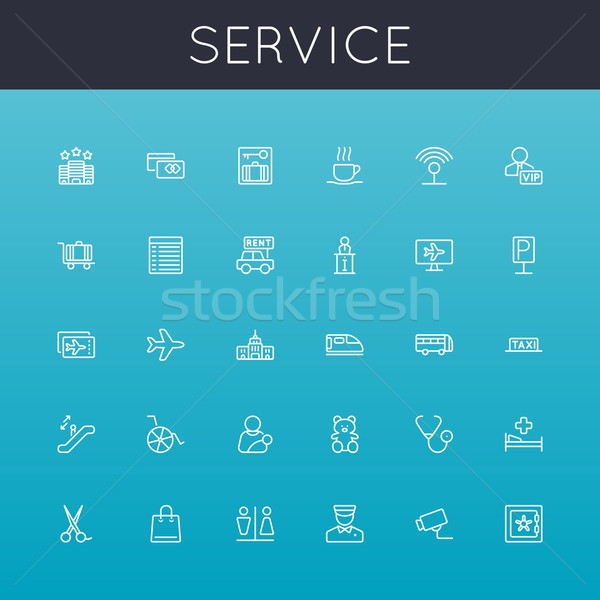 Vector dienst lijn iconen geïsoleerd internet Stockfoto © dashadima