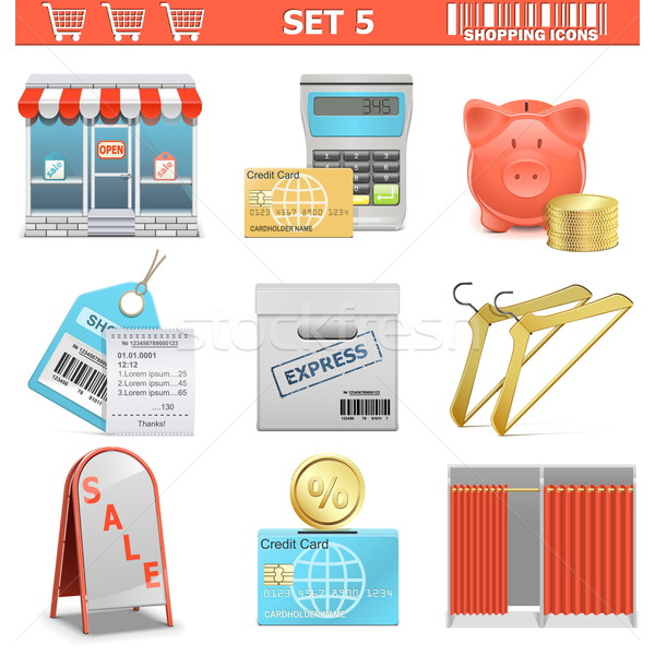 Vector Shopping  Icons Set 5 Stock photo © dashadima