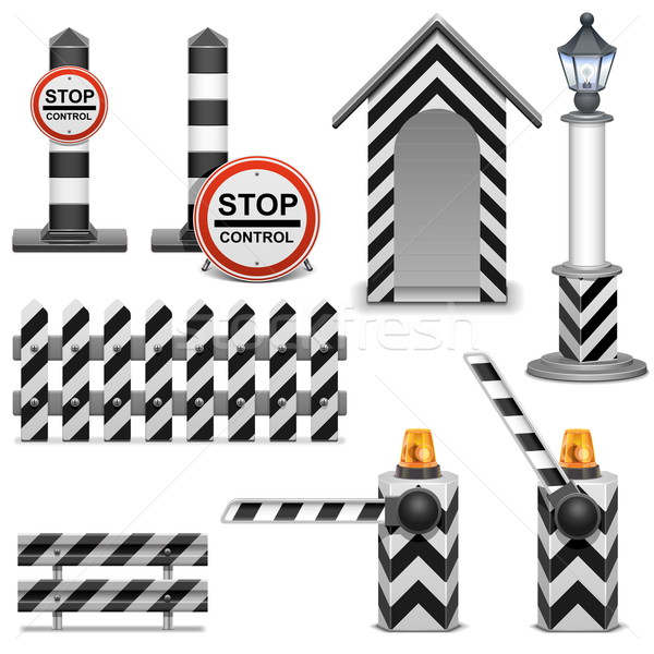 Vector Police Barrier Icons Stock photo © dashadima