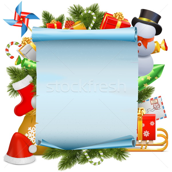 Wektora christmas przejdź odizolowany biały papieru Zdjęcia stock © dashadima