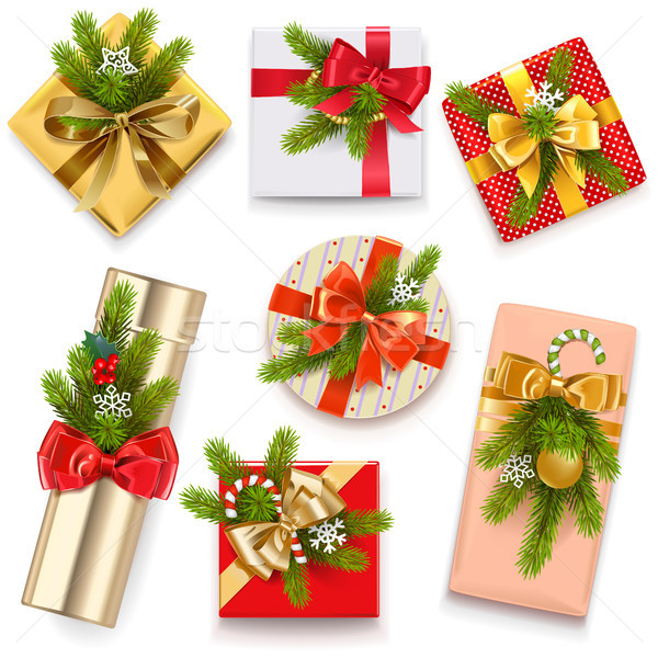 Stock photo: Vector Christmas Gift Boxes