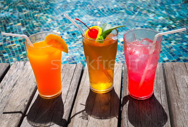 Cocktails near the swimming pool  Stock photo © dashapetrenko
