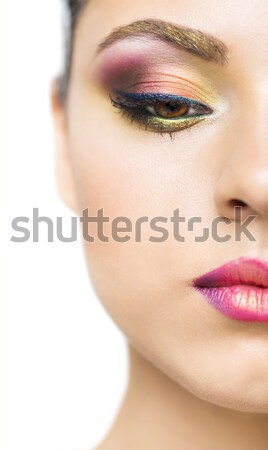 Close up portrait of a beautiful young model with bright make up Stock photo © dashapetrenko