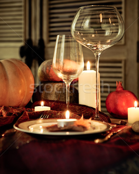 [[stock_photo]]: Automne · lieu · action · de · grâces · dîner · saison · d'automne · fruits