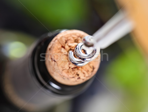 Opening a bottle of wine in celebration Stock photo © dashapetrenko