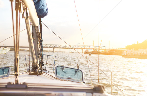 Sailboat detailed parts. Yachting concept Stock photo © dashapetrenko