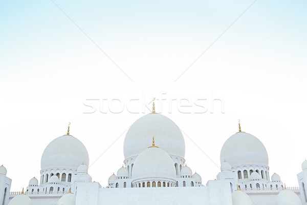Moschee Abend Vereinigte Arabische Emirate Abu Dhabi Himmel Gottesdienst Stock foto © dashapetrenko