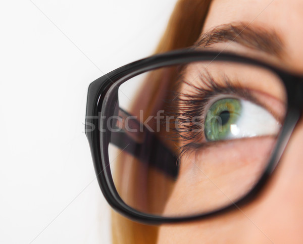 Kadın siyah göz gözlük Stok fotoğraf © dashapetrenko