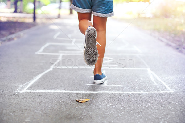 Stock foto: Kid · spielen · Spielplatz · Freien · Kinder · Freien