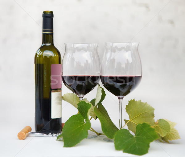 Still life with glasses of red wine Stock photo © dashapetrenko