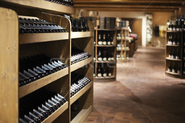 Champagne bottles in wine store Stock photo © dashapetrenko