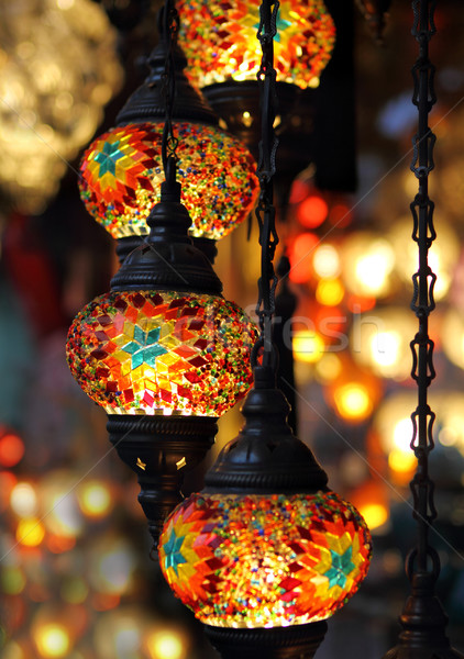 Geleneksel türk lambalar bağbozumu ışık gece Stok fotoğraf © dashapetrenko