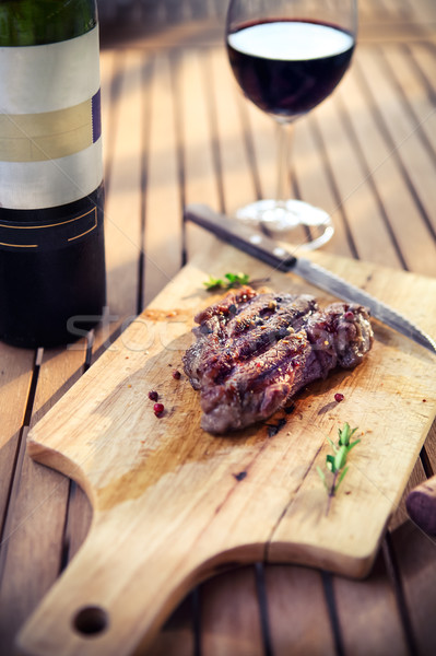 BBQ steak barbecue grillezett bifsztek hús Stock fotó © dashapetrenko