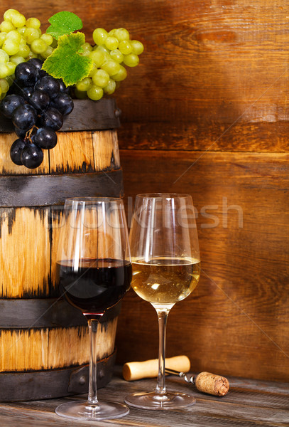 Still life with glasses of the red and white wine  Stock photo © dashapetrenko