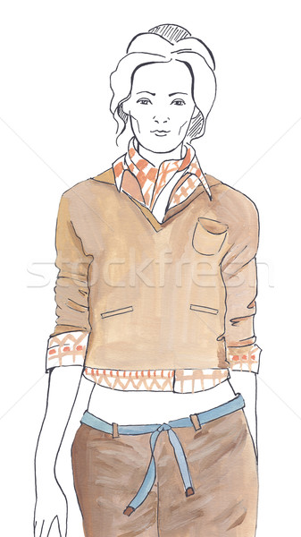 Sketch in the brown tones Stock photo © dashapetrenko