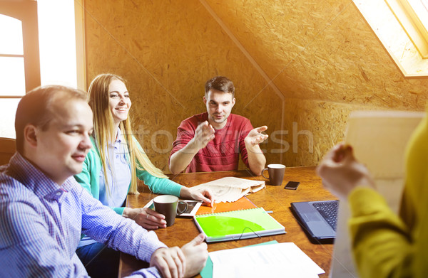 Business team at work with financial reports Stock photo © dashapetrenko