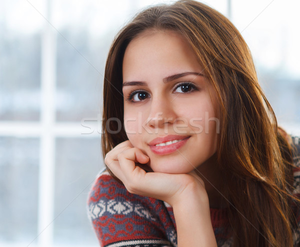 Foto stock: Retrato · belo · bonitinho · menina · adolescente · criança