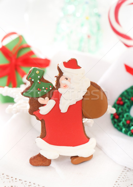 Foto stock: Natal · bolinhos · branco · decorações · verde