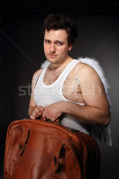 Mr. Angel with bag Stock photo © dashapetrenko