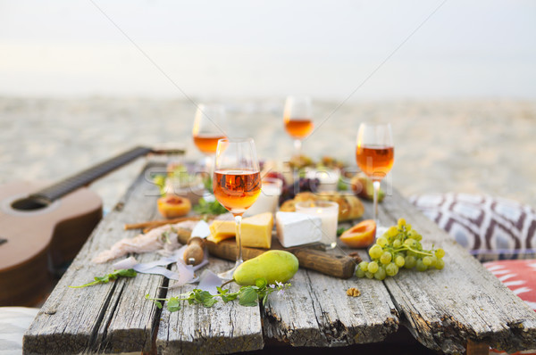 Top view beach picnic table Stock photo © dashapetrenko