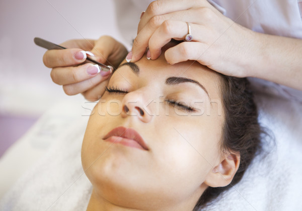 Beautiful young woman in cosmetic salon Stock photo © dashapetrenko