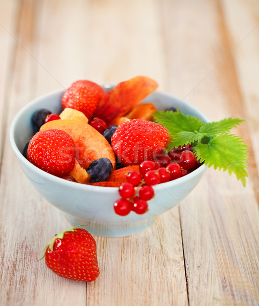 Delicious fresh fruits served in bowl  Stock photo © dashapetrenko