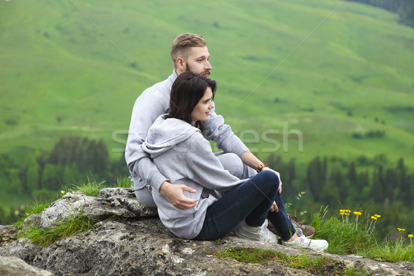 любящий пару Открытый молодые расслабляющая Сток-фото © dashapetrenko