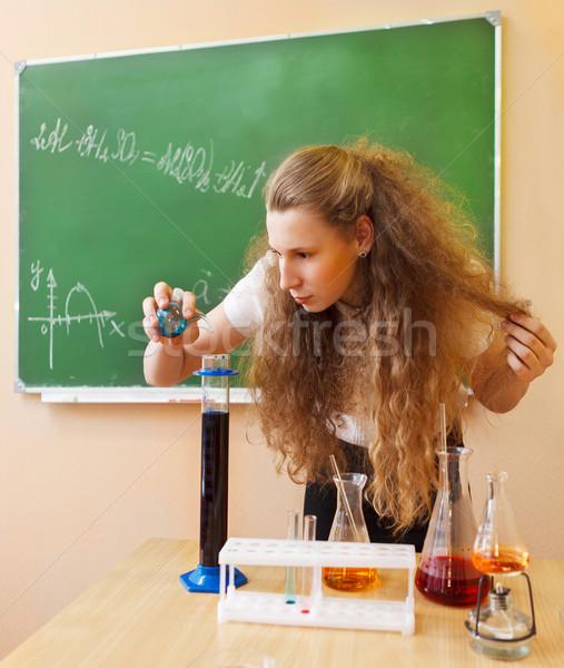 Girl working in chemistry laboratory  Stock photo © dashapetrenko