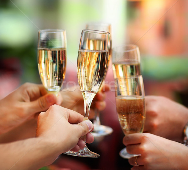  People holding glasses of champagne making a toast Stock photo © dashapetrenko