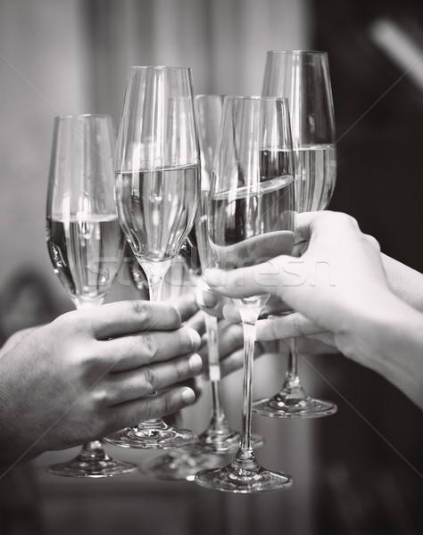 Celebration. People holding glasses of champagne making a toast. Stock photo © dashapetrenko