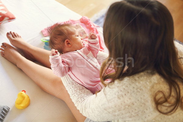 Foto d'archivio: Giovani · madre · bambino · mamma