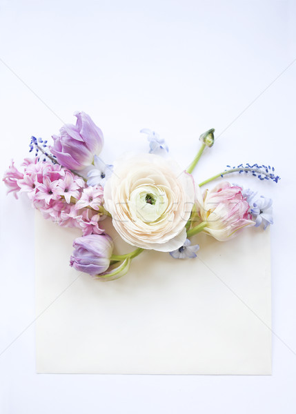 Festive invitation card with beautiful flowers  Stock photo © dashapetrenko