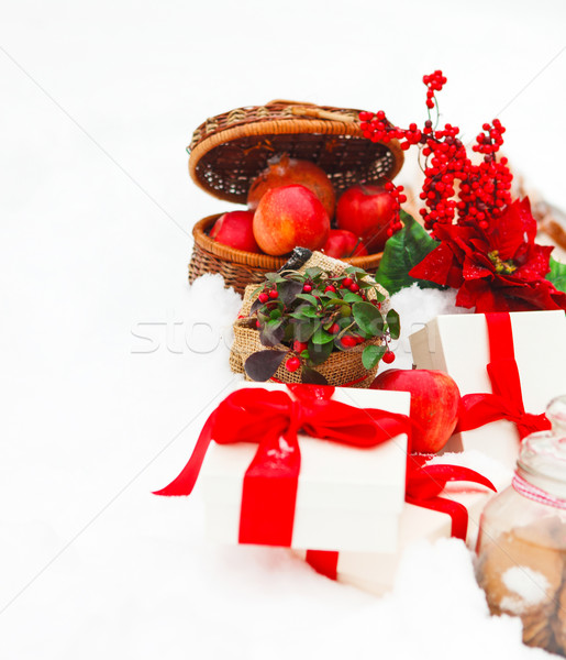 Christmas still life with a Christmas decorations, cookies and p Stock photo © dashapetrenko